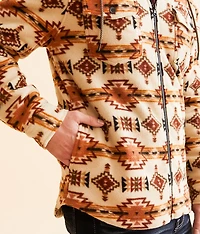 Southwestern Fleece Hooded Shacket