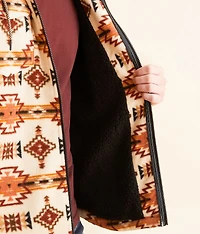 Southwestern Fleece Hooded Shacket