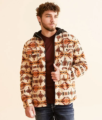 Southwestern Fleece Hooded Shacket