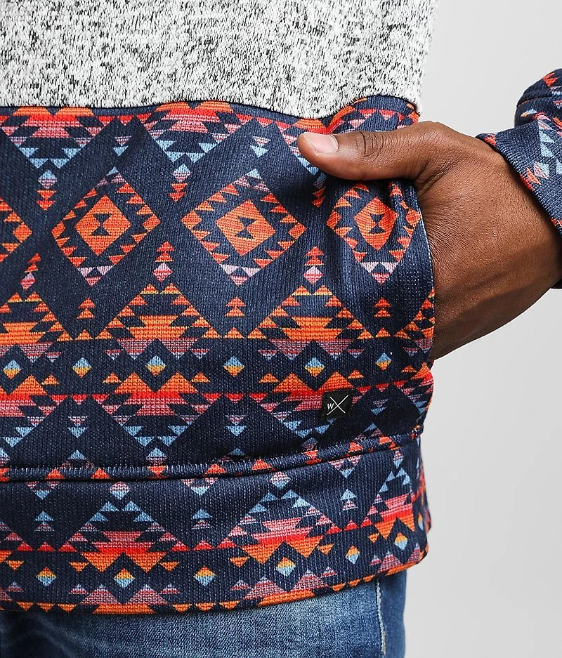 Color Block Southwestern Hooded Sweatshirt