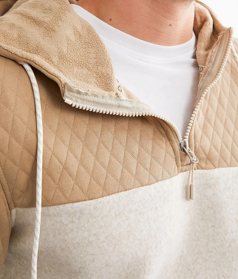 Quilted Color Block Hoodie