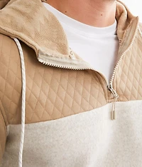 Quilted Color Block Hoodie