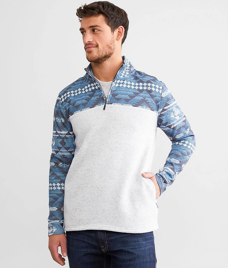 Color Block Quarter Zip Pullover
