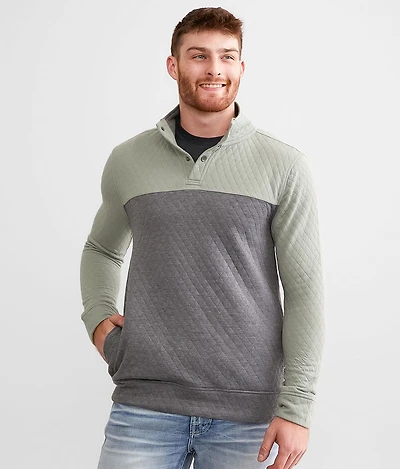 Quilted Henley Pullover