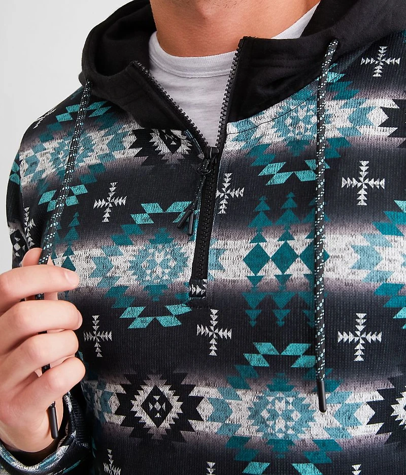 Soutwestern Quarter Zip Hooded Sweatshirt