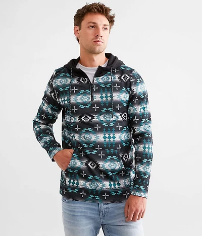 Soutwestern Quarter Zip Hooded Sweatshirt