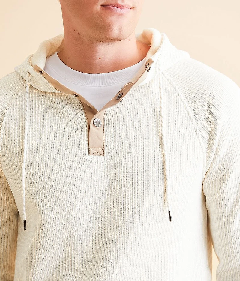 Cozy Henley Hooded Sweatshirt