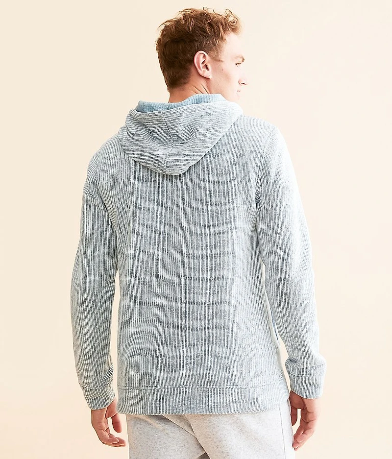 Striped Quarter Zip Hooded Sweatshirt
