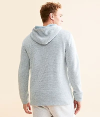Striped Quarter Zip Hooded Sweatshirt