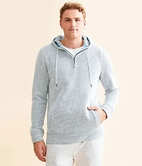 Striped Quarter Zip Hooded Sweatshirt