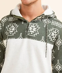 Pieced Southwestern Hooded Sweatshirt