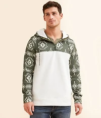 Pieced Southwestern Hooded Sweatshirt