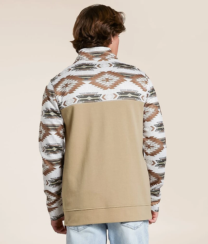 Color Block Quarter Snap Pullover