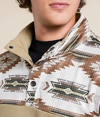 Color Block Quarter Snap Pullover