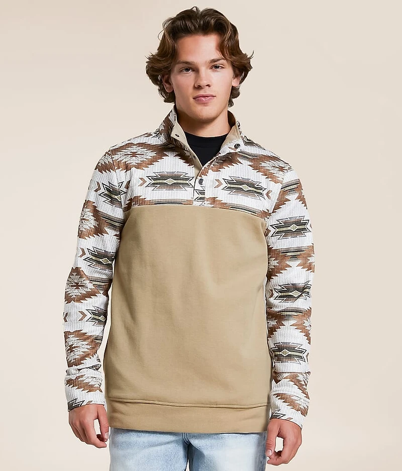 Color Block Quarter Snap Pullover