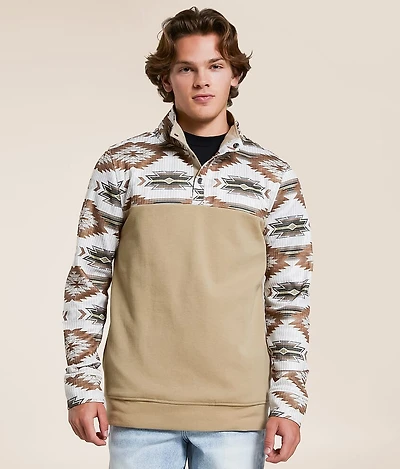 Color Block Quarter Snap Pullover