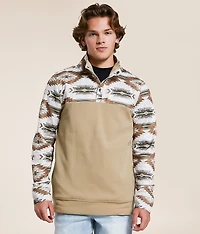 Color Block Quarter Snap Pullover