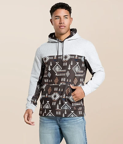 Quilted Southwestern Hooded Sweatshirt