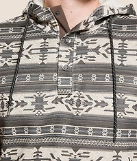 Southwestern Hooded Henley Sweatshirt