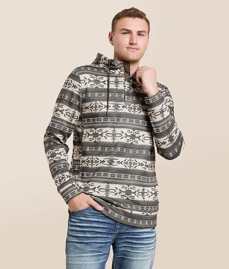 Southwestern Hooded Henley Sweatshirt