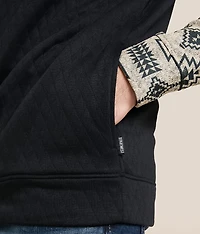 Pieced Quarter Snap Hooded Sweatshirt