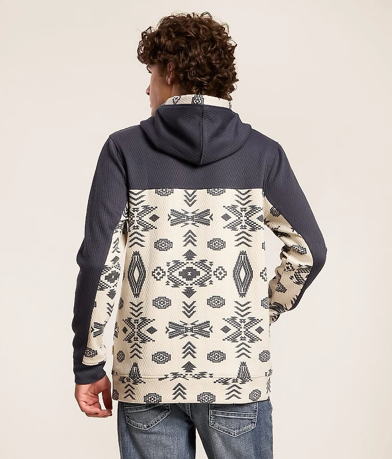 Pieced Southwestern Print Hoodie
