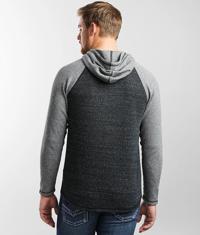 Pieced Thermal Henley Hoodie