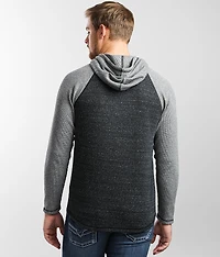 Pieced Thermal Henley Hoodie