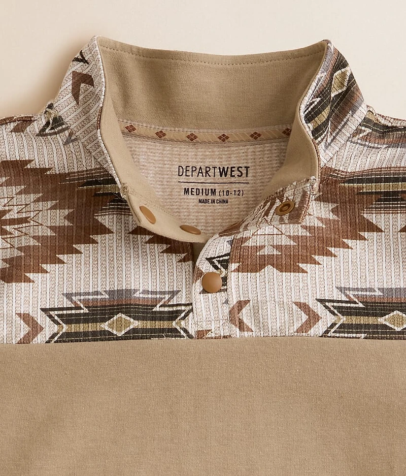 Boys - Cozy Color Block Quarter Snap Pullover