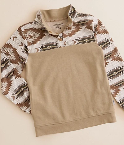 Boys - Cozy Color Block Quarter Snap Pullover