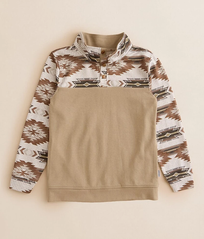 Boys - Cozy Color Block Quarter Snap Pullover