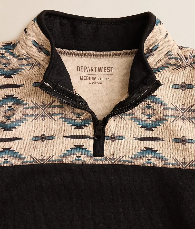 Boys - Southwestern Print Quarter Zip Pullover
