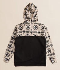 Boys - Pieced Quarter Snap Hooded Sweatshirt