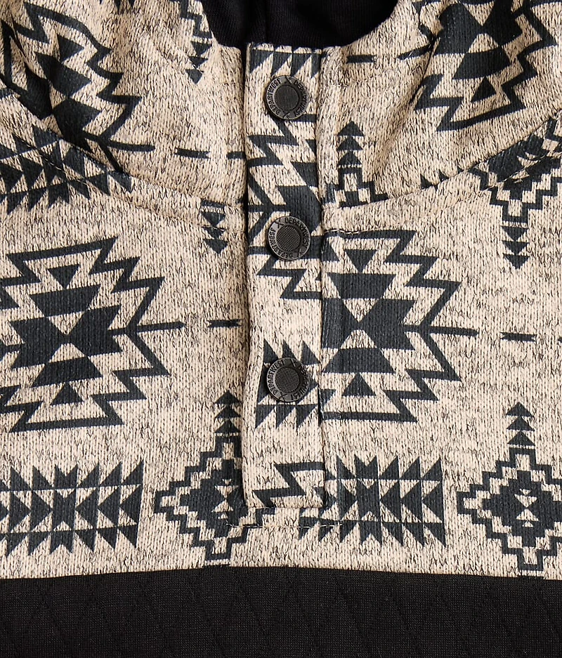 Boys - Pieced Quarter Snap Hooded Sweatshirt