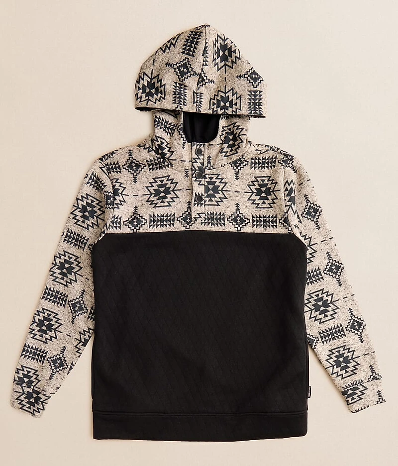 Boys - Pieced Quarter Snap Hooded Sweatshirt