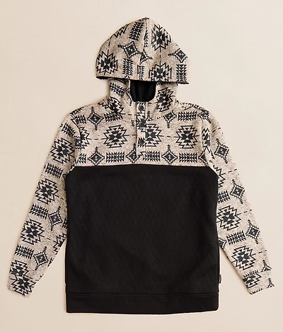 Boys - Pieced Quarter Snap Hooded Sweatshirt