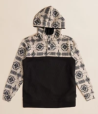 Boys - Pieced Quarter Snap Hooded Sweatshirt