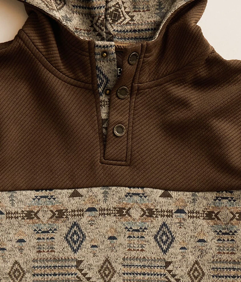 Boys - Pieced Western Henley Hooded Sweatshirt