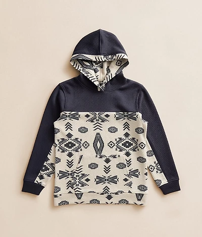 Boys - Pieced Southwestern Print Hoodie