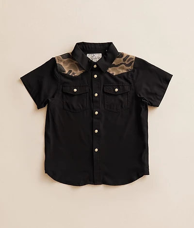Boys - Camo Western Performance Stretch Shirt