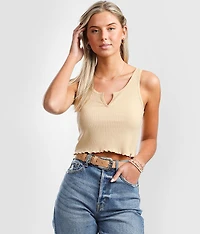 Notch Ribbed Tank Top