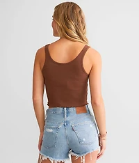 Notch Ribbed Tank Top