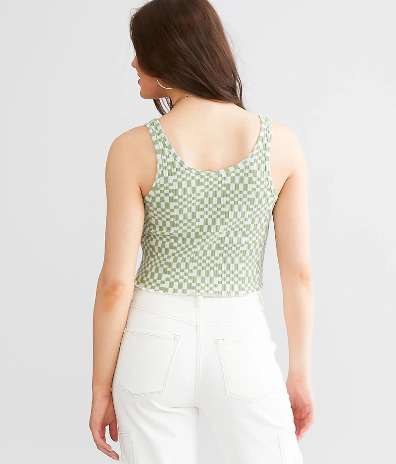 Checkered Notch Tank Top