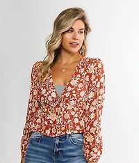 Time Goes By Cropped Peplum Top