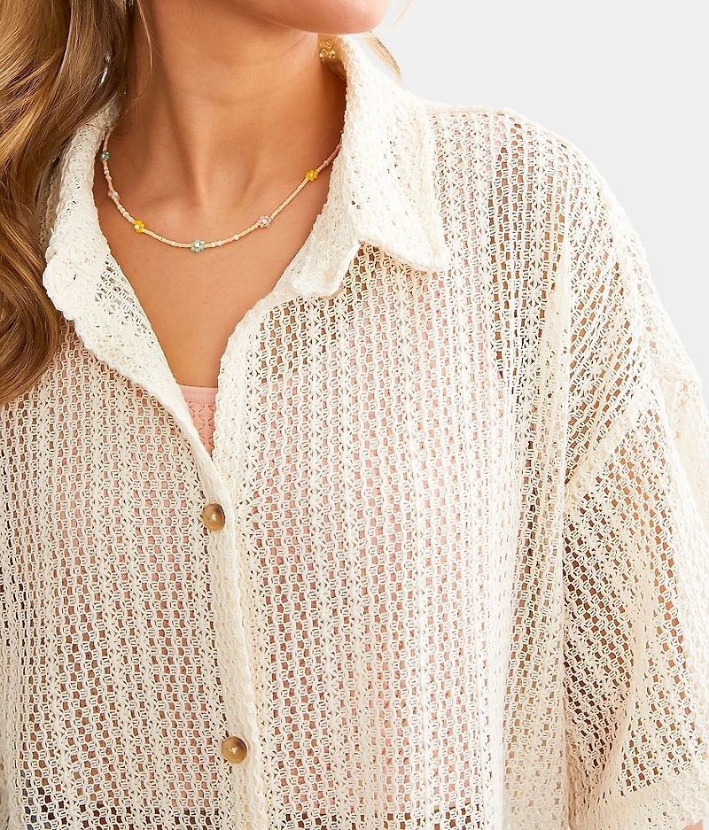 Largo Crochet Cover Up Shirt