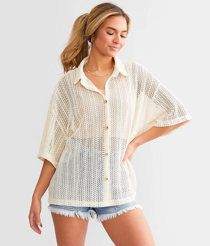 Largo Crochet Cover Up Shirt