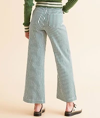High Rise Wide Leg Striped Stretch Pant