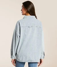 Striped Denim Oversized Shacket