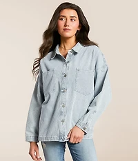 Striped Denim Oversized Shacket