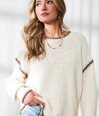 Resort Edit - Contrast Shaker Stitch Sweater